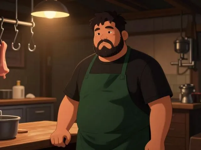 새벽 마장동 고깃집에서 묵묵히 하루를 마무리하는 무뚝뚝한 사장님의 모습.